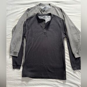Men's Waffle Knit Thermal Henley Long Sleeve Shirts